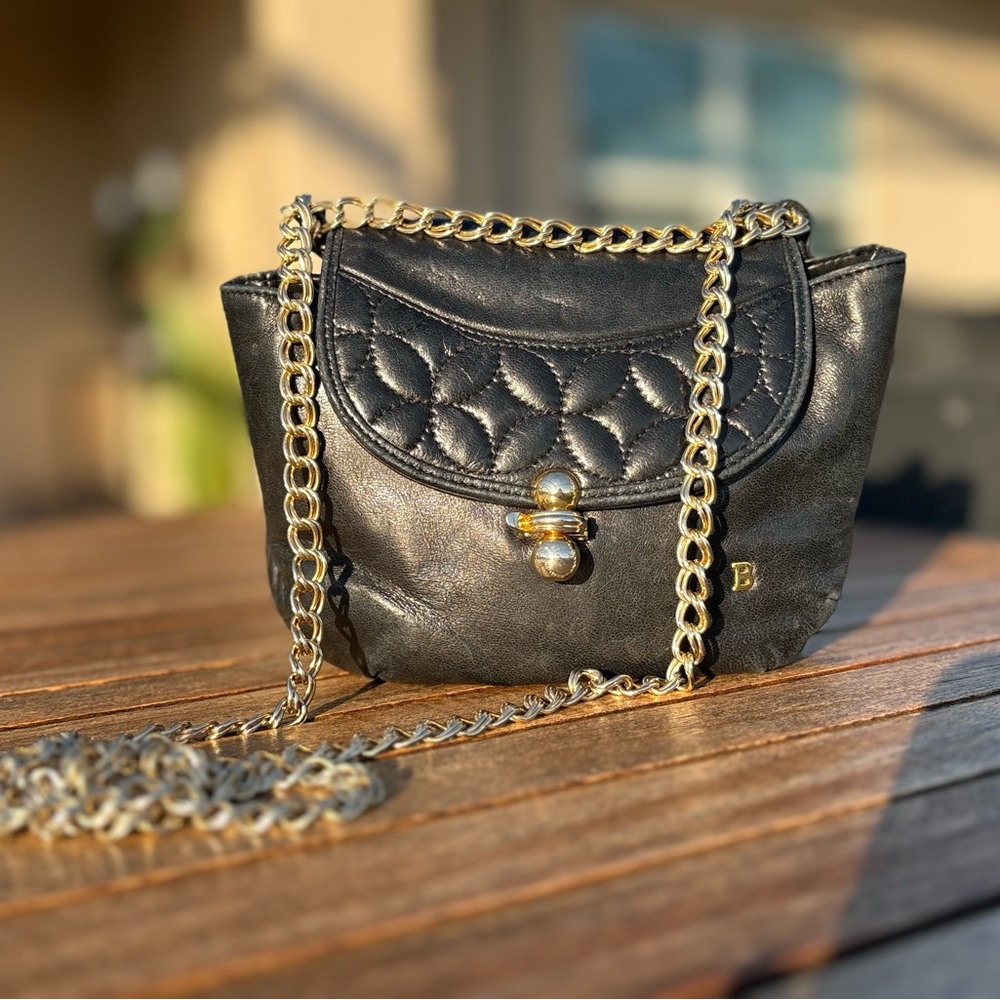 Vintage Bally Lamb Leather Mini | RARE | Quilted Black Lamb Leather Purse - Picture 4 of 12